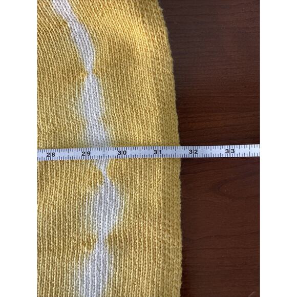 Skye’s The Limit Yellow Scoop Neck Sweater w/White Tie Dye Stripe - Sz XL - Picture 13 of 13